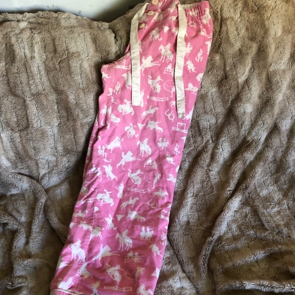 NICK&NORA PJS, VERY RARE, SZ M, HORSE/WESTERN, PINK/WHITE FLANNEL, EUC-NO FLAWS - Picture 11 of 16